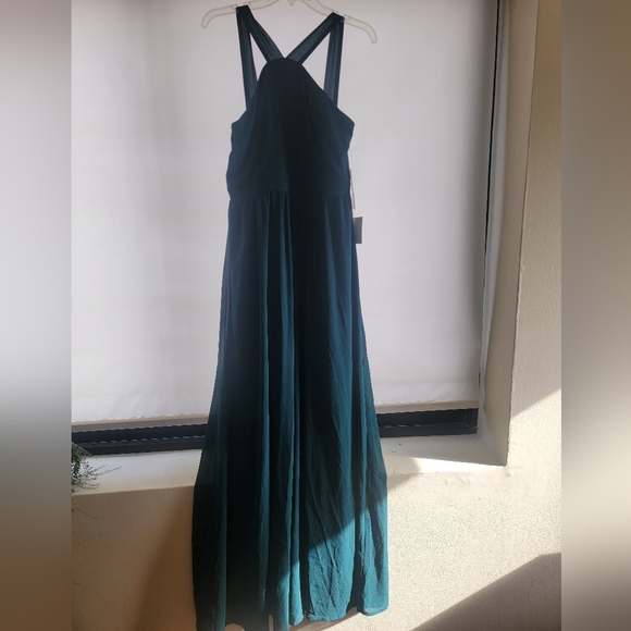 NWT Lulus Air of Romance Forest Green Maxi Dress Size Large - Picture 3 of 13